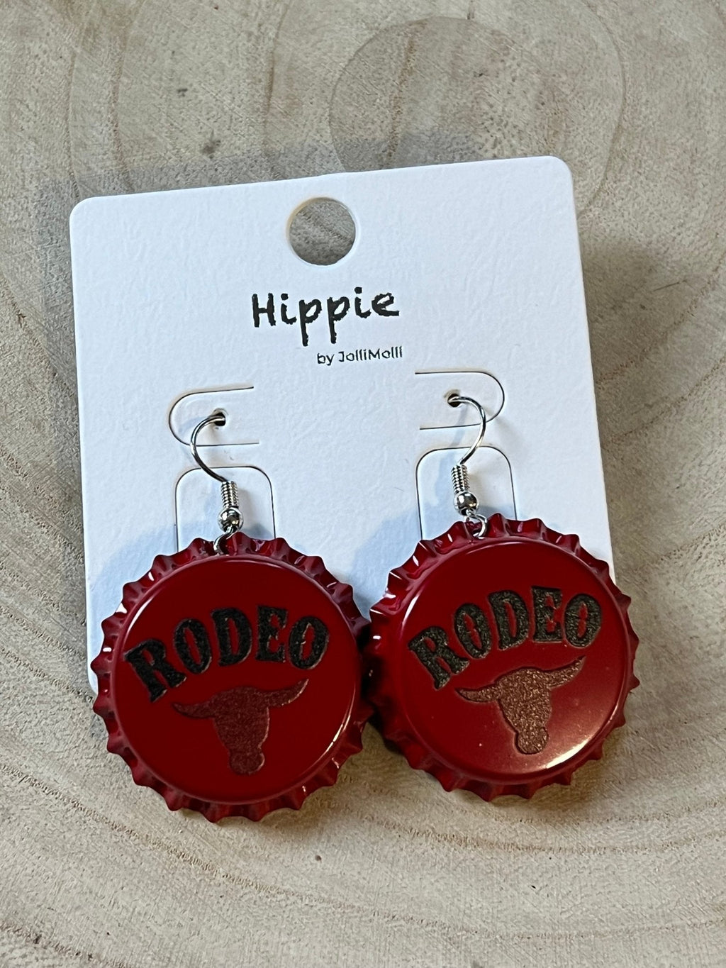 Western Rodeo Steer Head Beer Cap Earrings — Bull Motif Western Statement