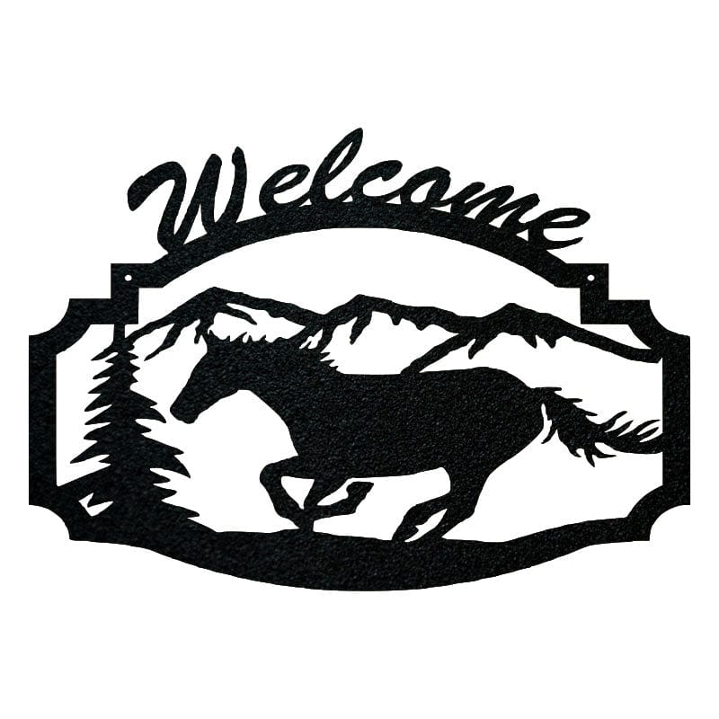 Running Horse Welcome Sign