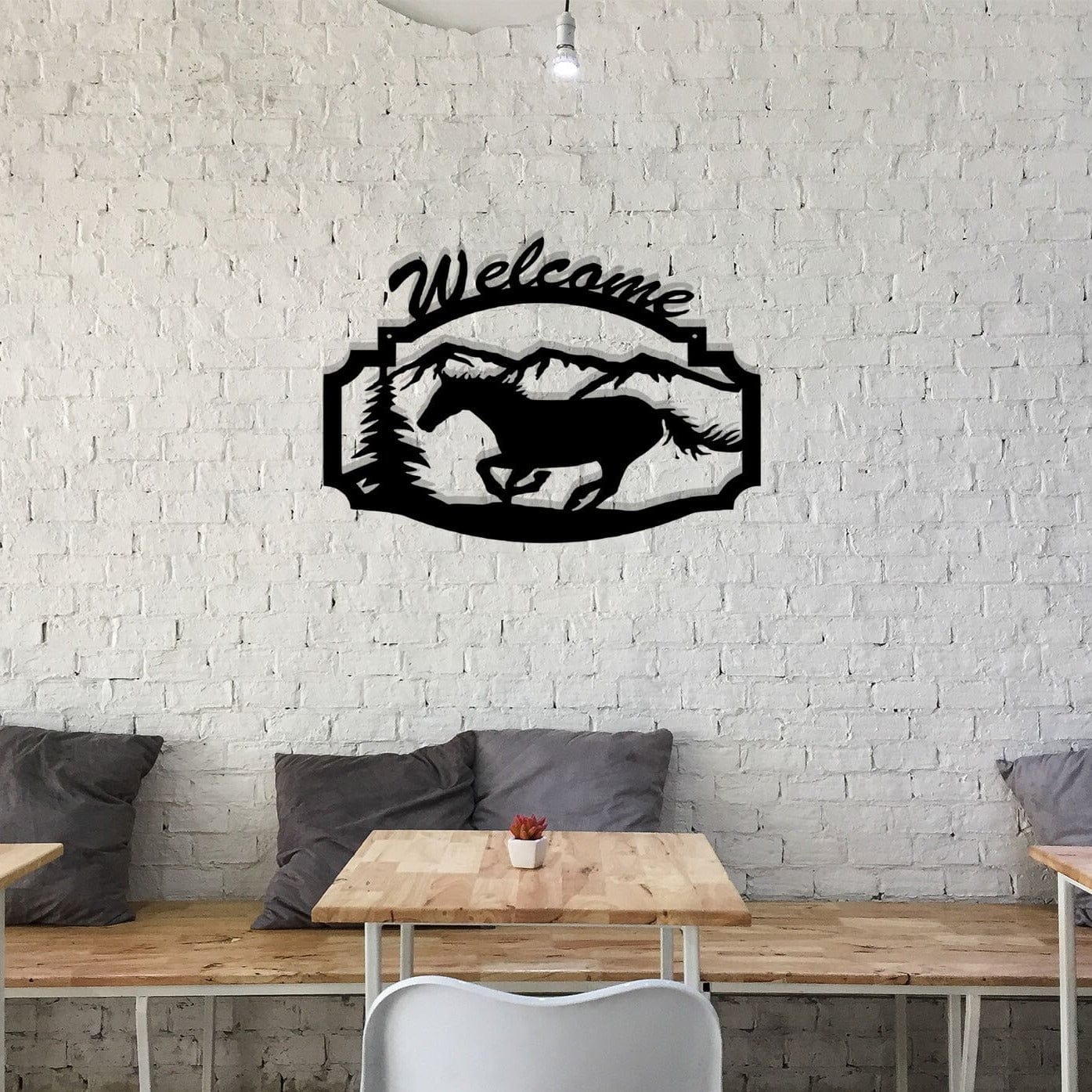Running Horse Welcome Sign