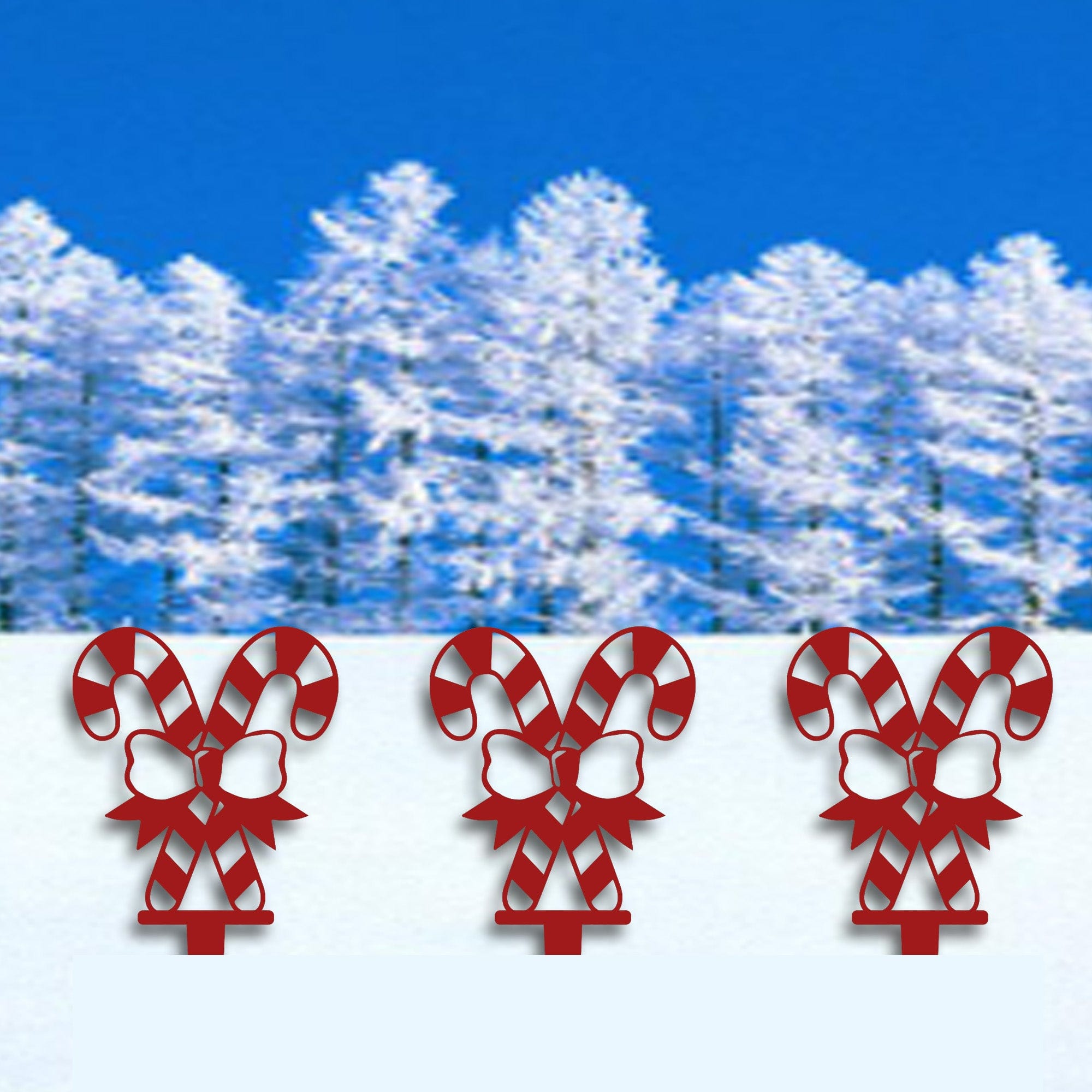Double Candy Cane Stakes | Set of 3
