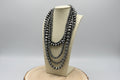 Western Statement 5-Strand Faux Sterling Pearl Necklace & Earring Set — Single-Clasp Layered
