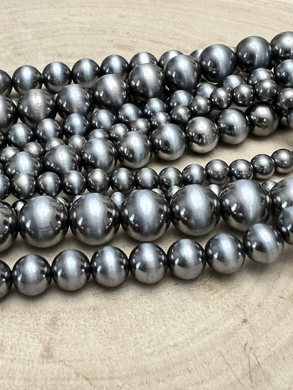 Western Statement 5-Strand Faux Sterling Pearl Necklace & Earring Set — Single-Clasp Layered