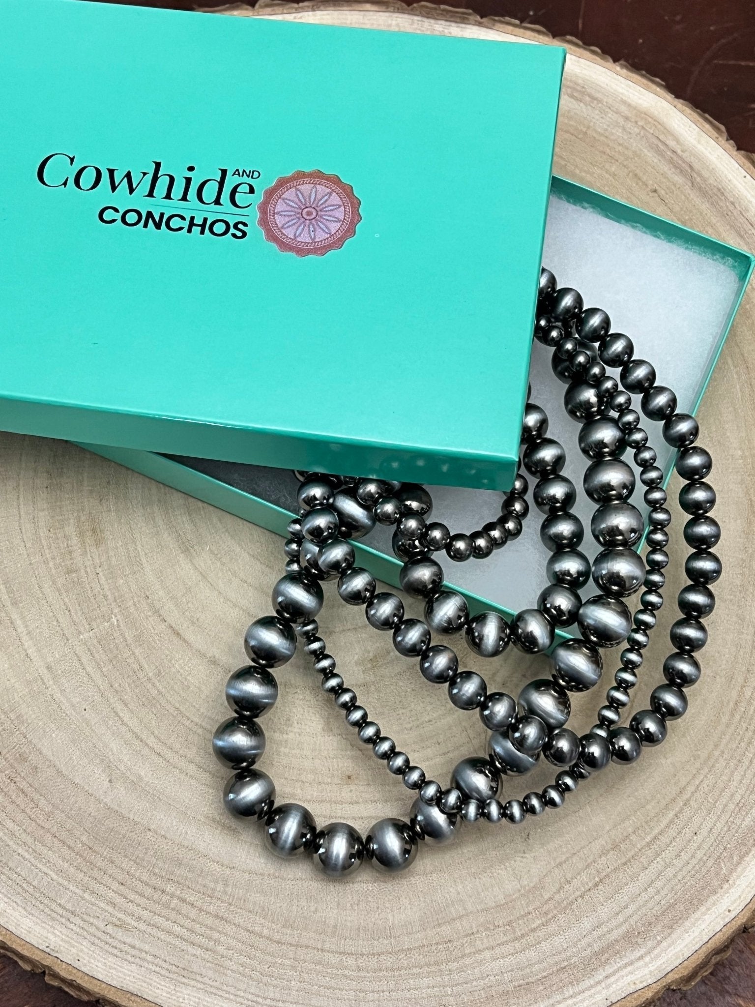 Western Statement 5-Strand Faux Sterling Pearl Necklace & Earring Set — Single-Clasp Layered