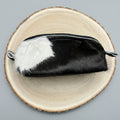 Western Toiletry Bag — Black & White Hair-on-Hide Cowhide (8" Travel-Ready)