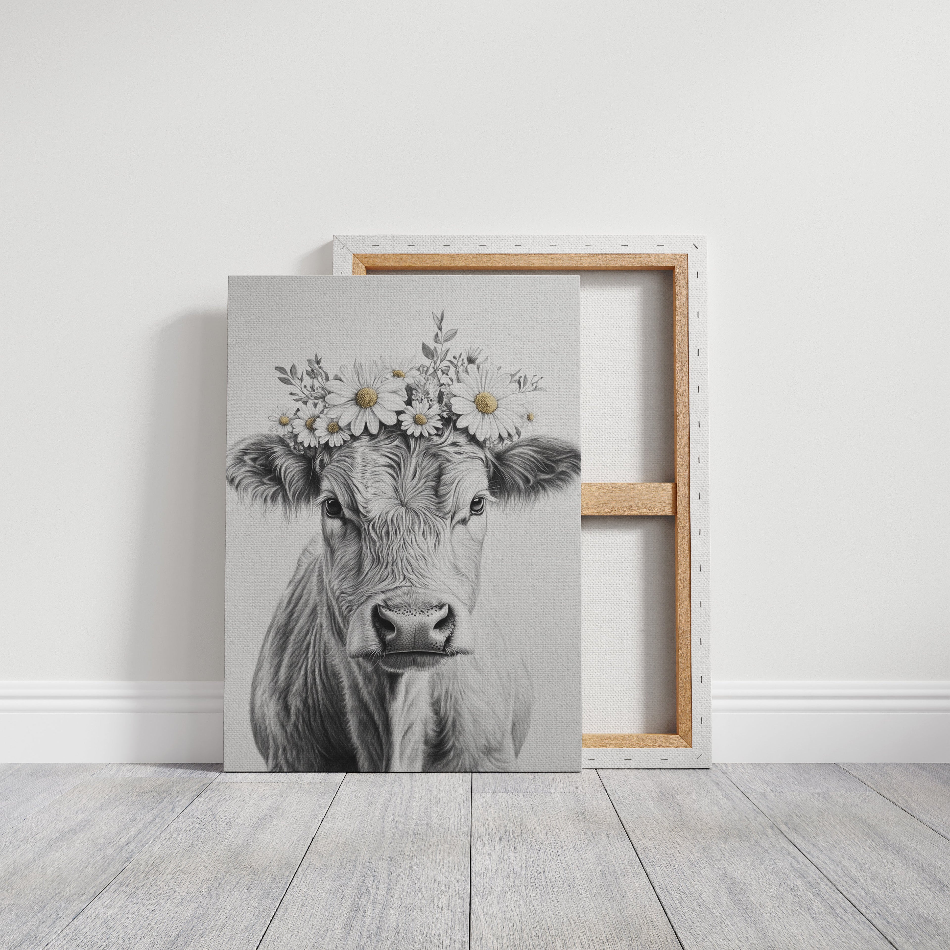 Rustic Daisy Cow