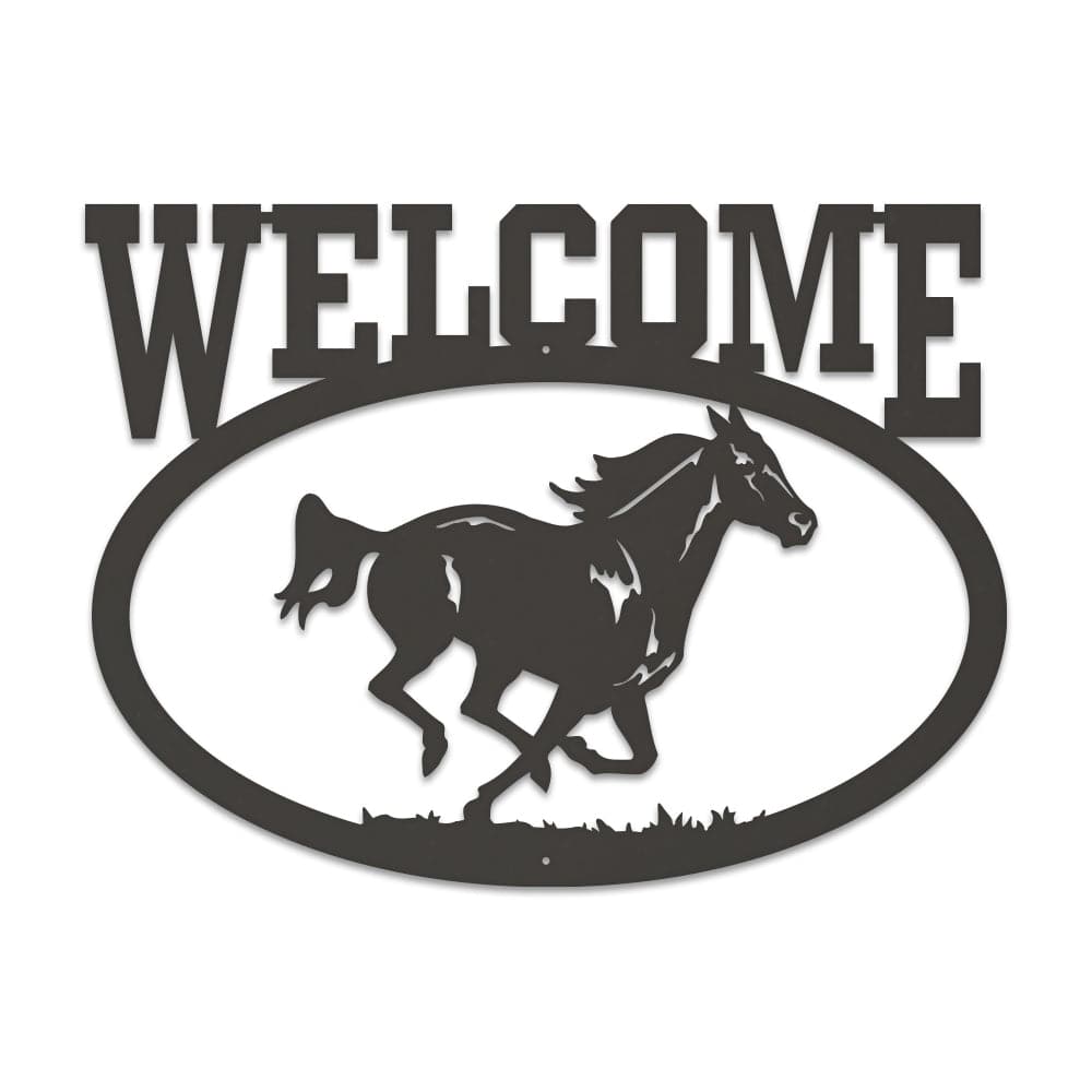 Welcome Running Horse Sign