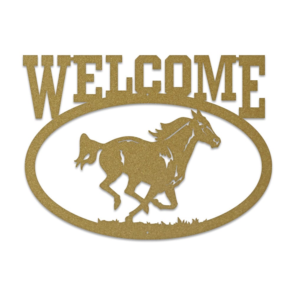 Welcome Running Horse Sign