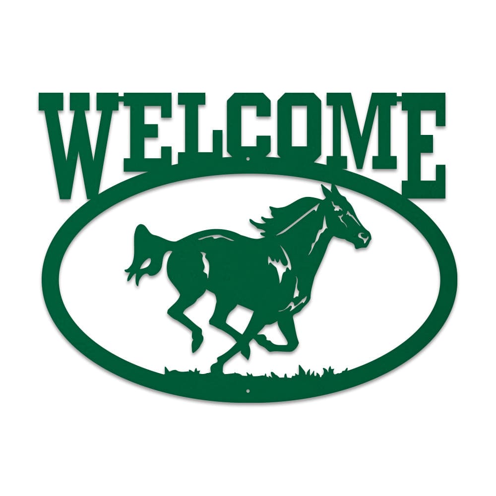 Welcome Running Horse Sign
