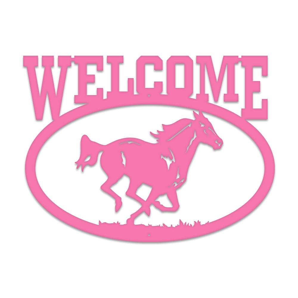 Welcome Running Horse Sign