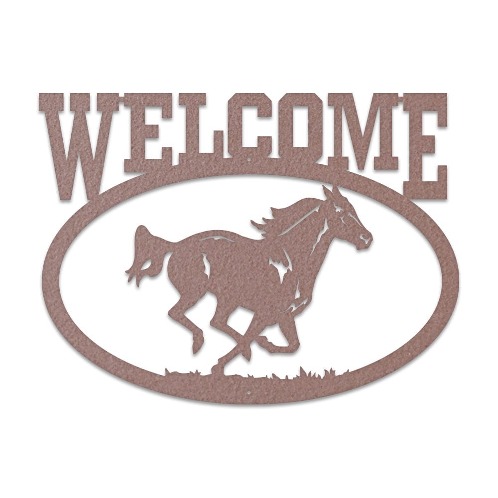 Welcome Running Horse Sign