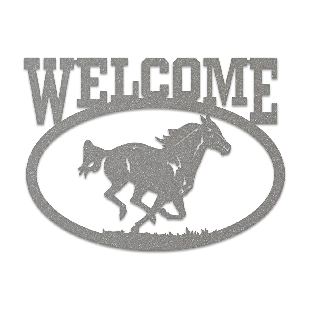 Welcome Running Horse Sign