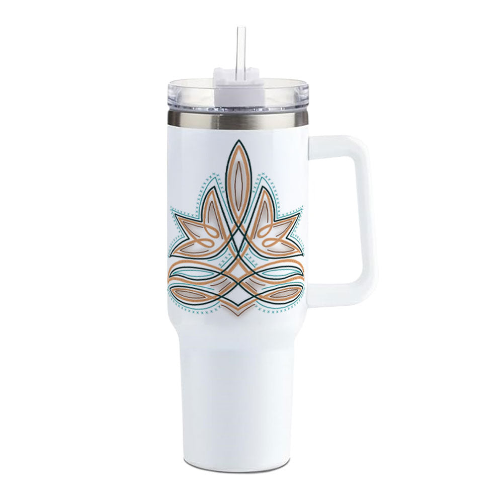 Western Boot Stitch - Insulated 40oz Western Tumbler w/ Handle
