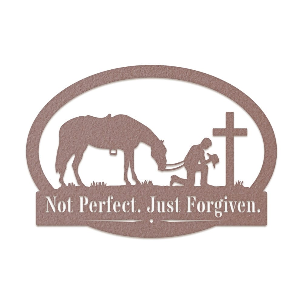 Western Cowboy and His Horse Kneeling Monogram