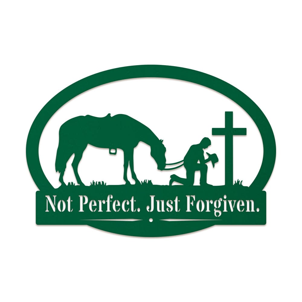 Western Cowboy and His Horse Kneeling Monogram