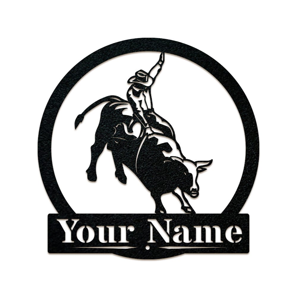 Western Cowboy Bull Rider Monogram