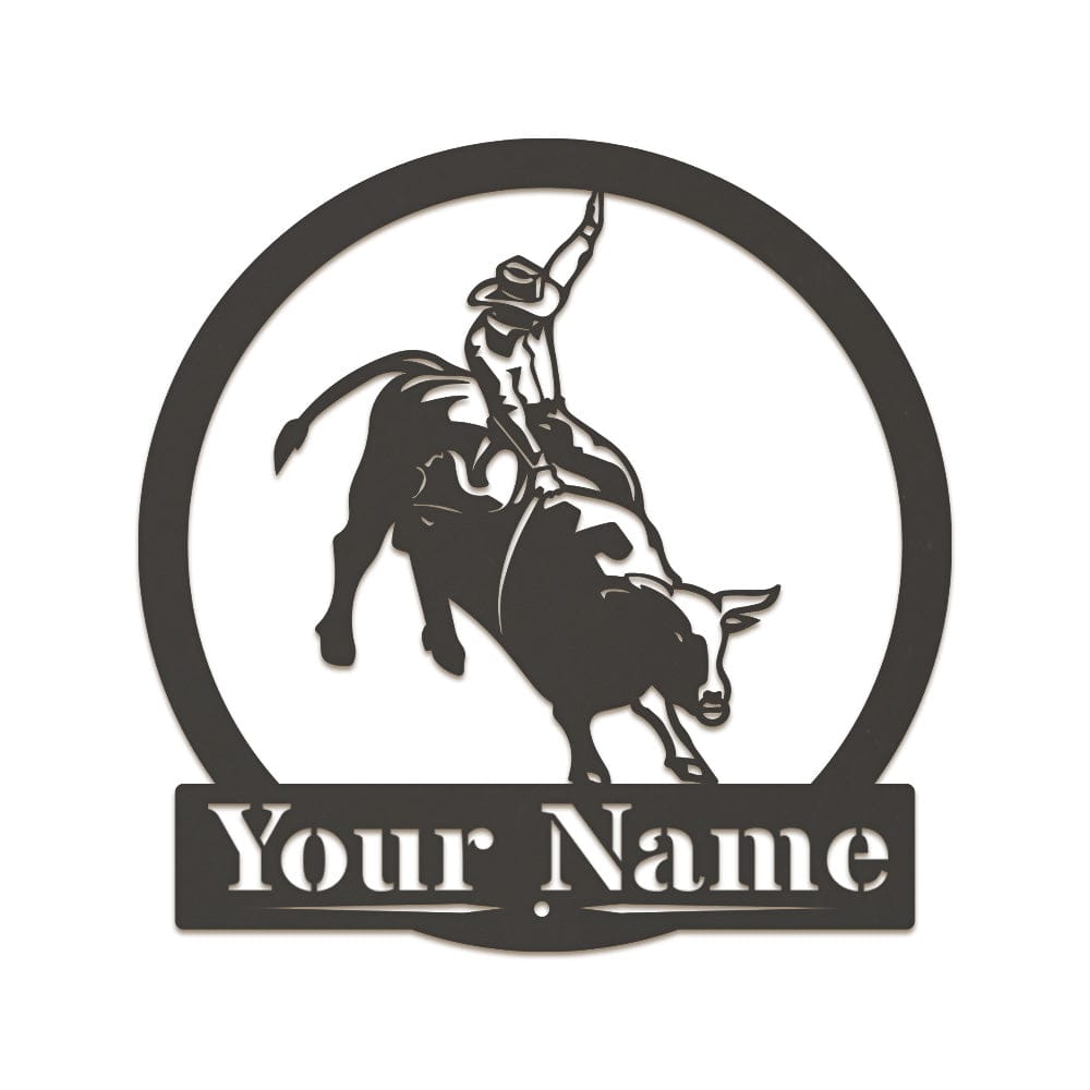 Western Cowboy Bull Rider Monogram