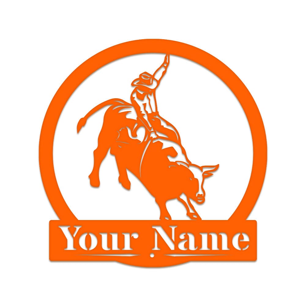 Western Cowboy Bull Rider Monogram