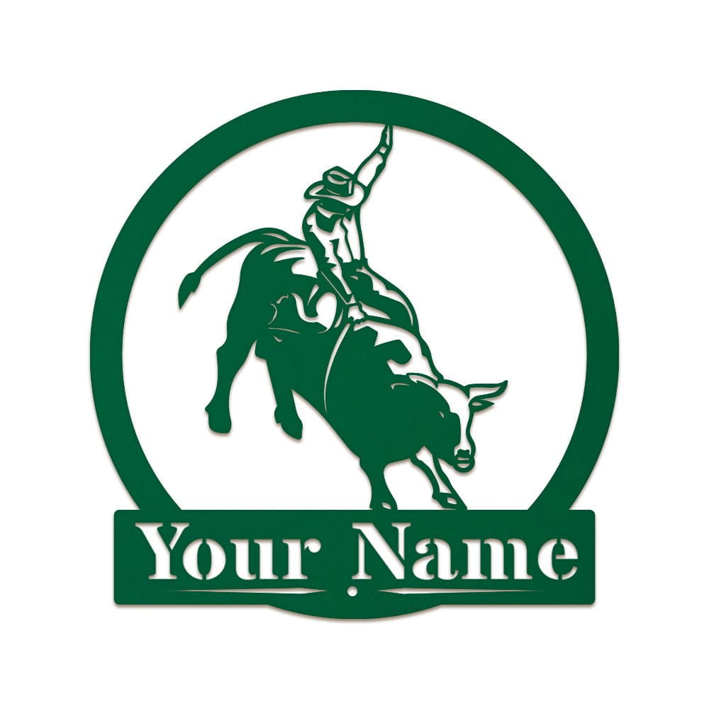 Western Cowboy Bull Rider Monogram