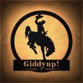 Western Cowboy on Bucking Bronco Monogram