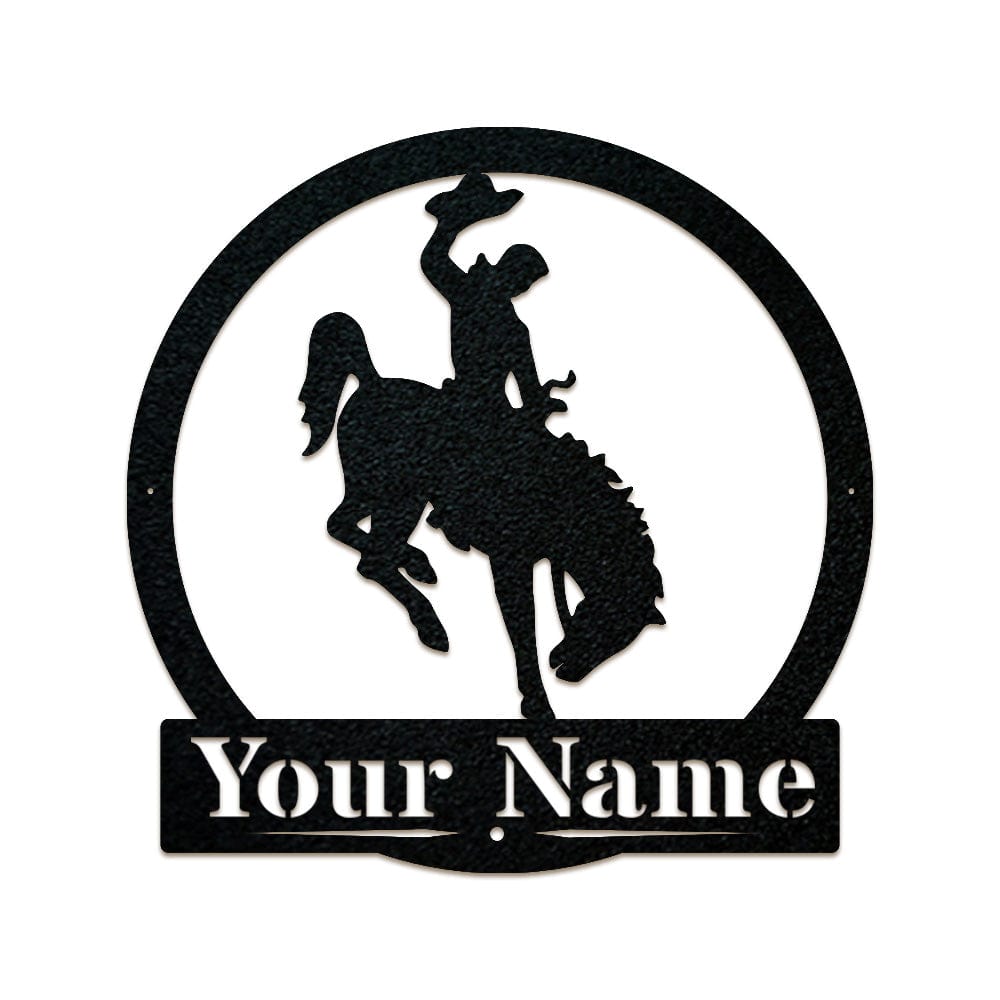Western Cowboy on Bucking Bronco Monogram