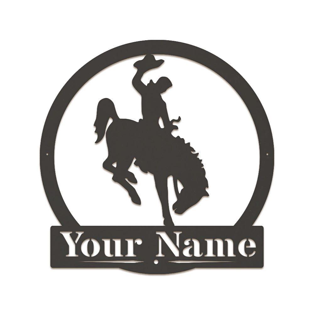 Western Cowboy on Bucking Bronco Monogram