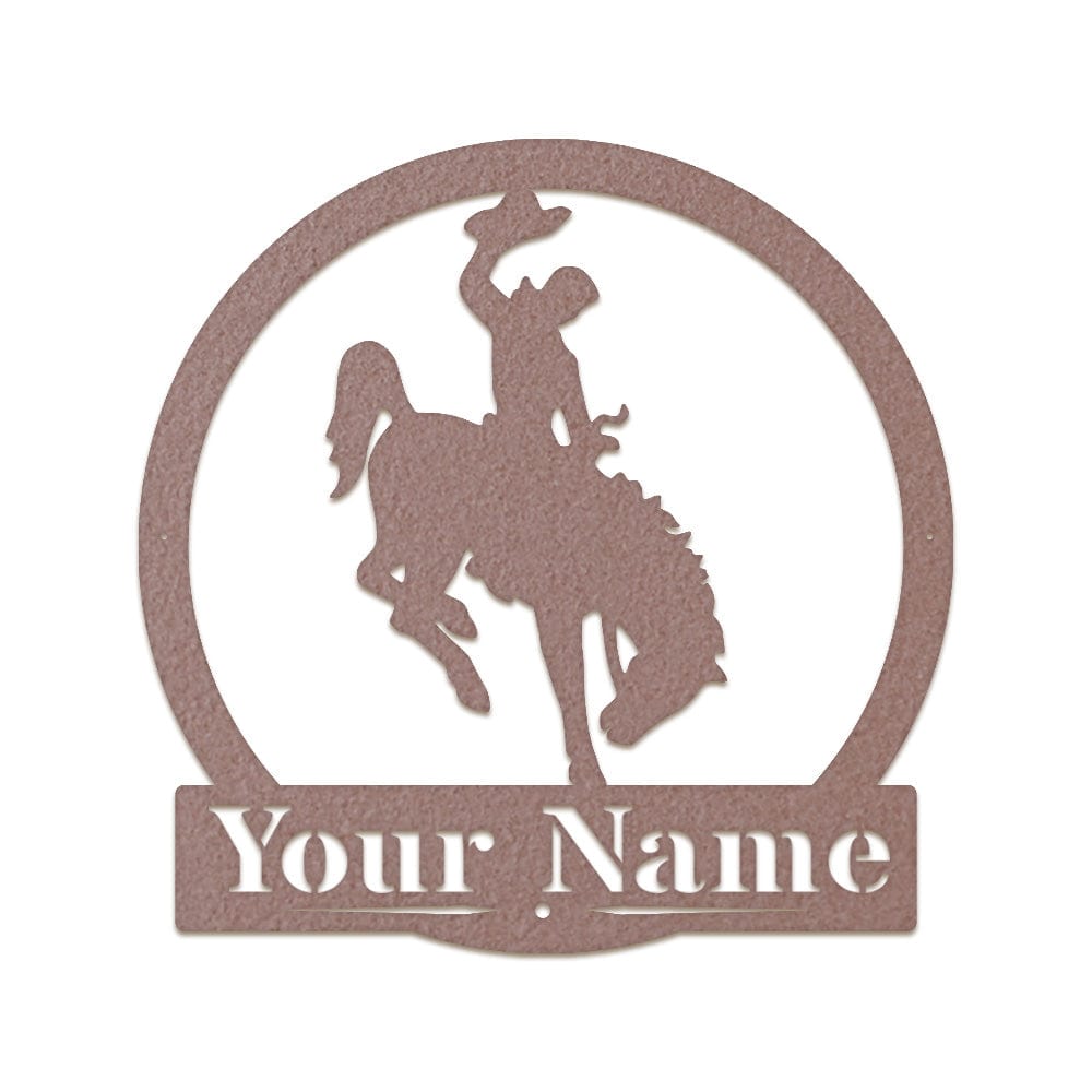 Western Cowboy on Bucking Bronco Monogram