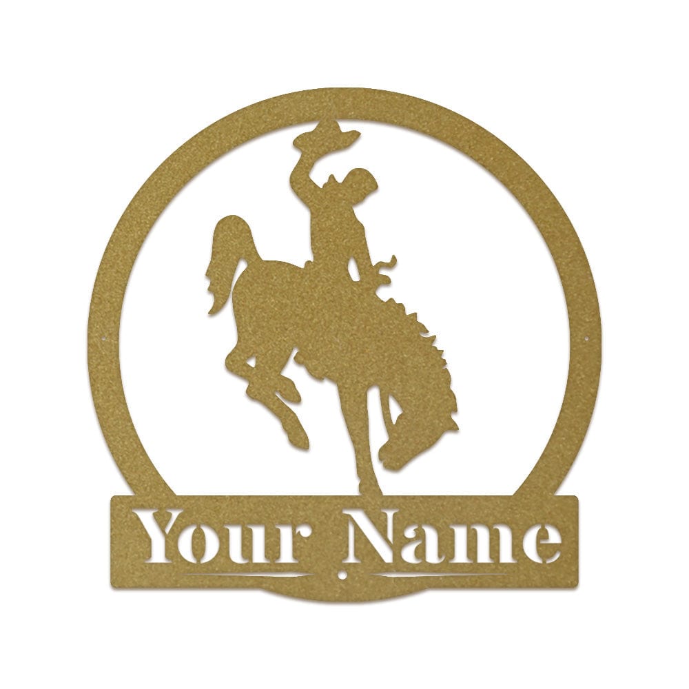 Western Cowboy on Bucking Bronco Monogram