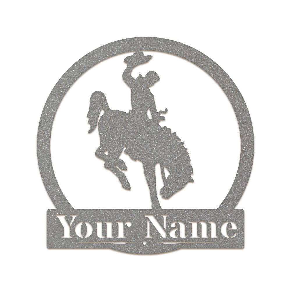Western Cowboy on Bucking Bronco Monogram