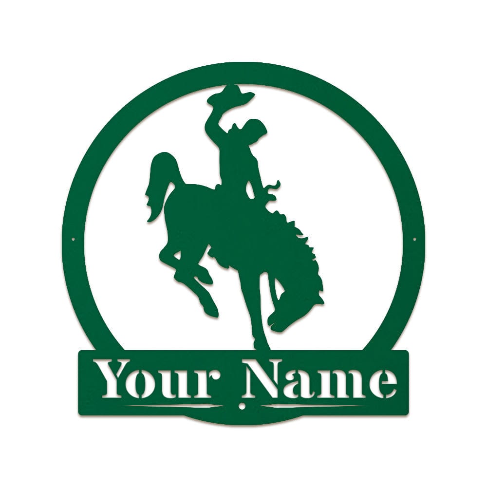 Western Cowboy on Bucking Bronco Monogram