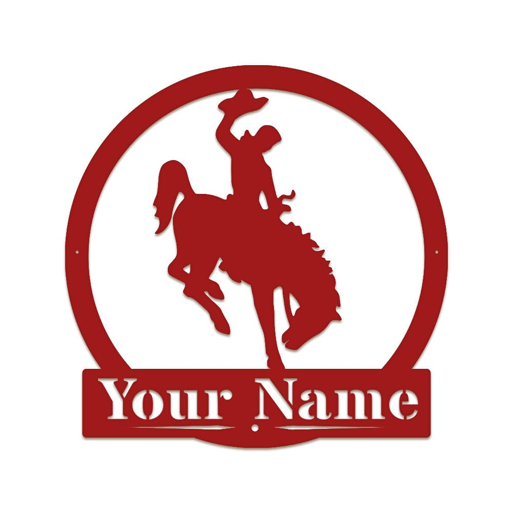 Western Cowboy on Bucking Bronco Monogram