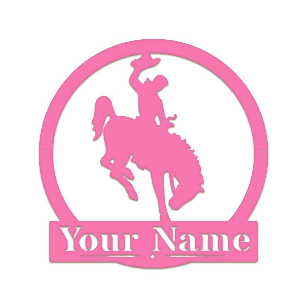 Western Cowboy on Bucking Bronco Monogram