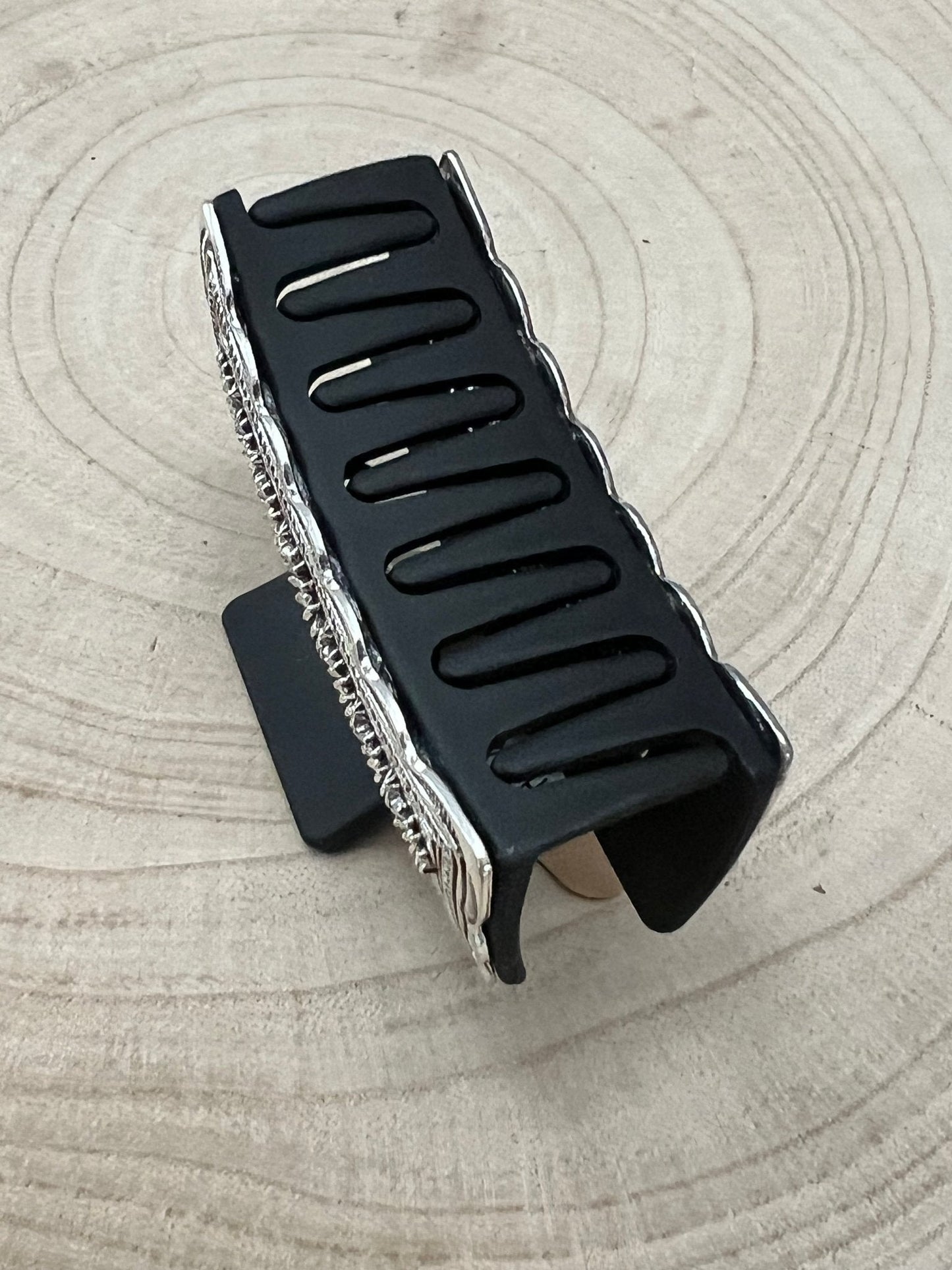Western Faux Silver Claw Clip — Large 4.5"