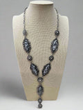 Western Faux White Buffalo Lariat Statement Necklace — 24 Inch Bold Statement